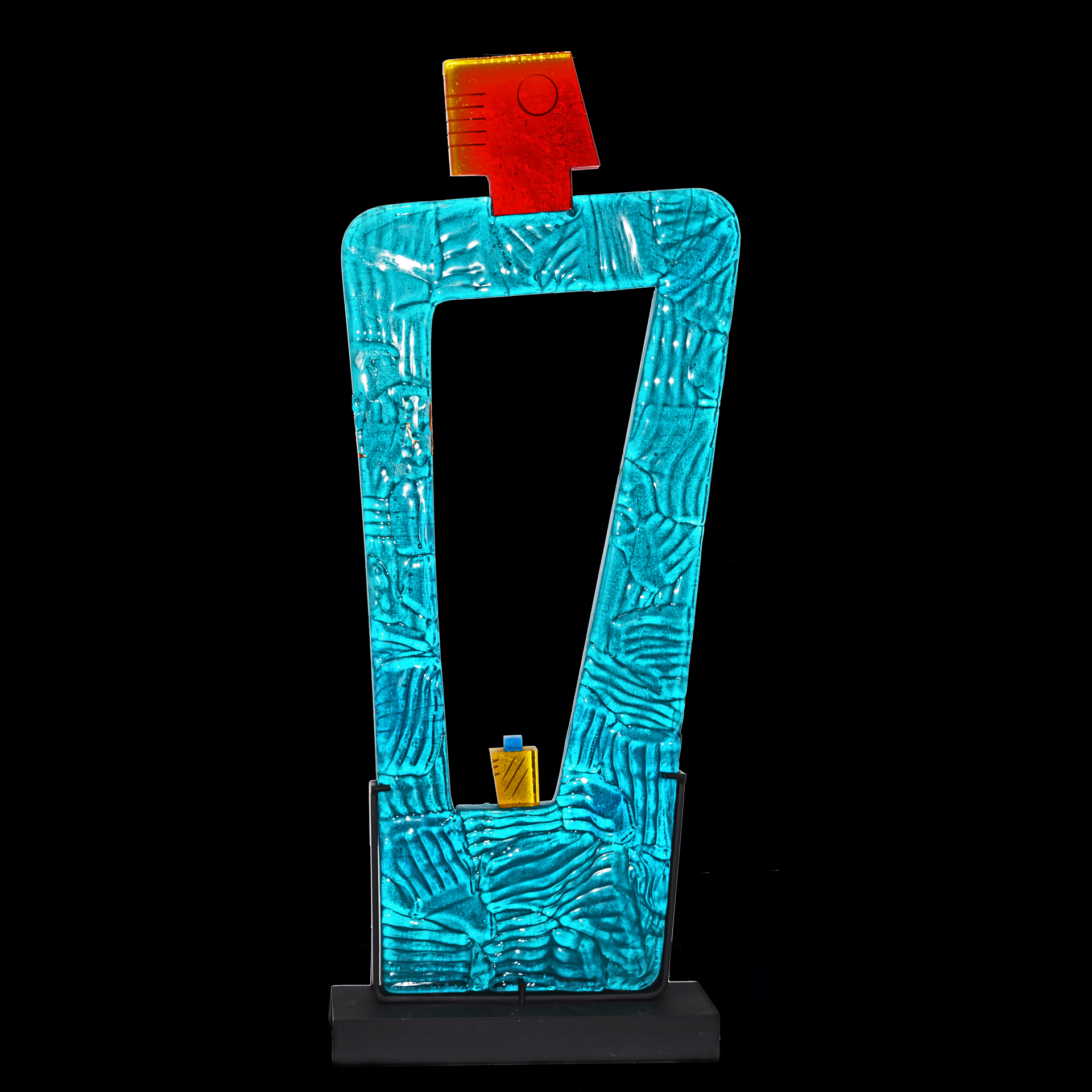 Ensan III - Abstract Glass Figure - Glass and Metal